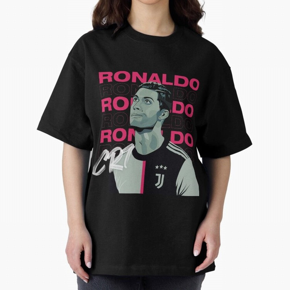 Ronaldo Oversized T-Shirt Feel the Trophy Chase of Global Football Passion for FIFA World Cup 2026, Inspired by CR7 and Messi, France, Stadium Chants, National Pride, Trophy Dreams and Unforgettable Football Memories; Made for Die Hard Supporters,
