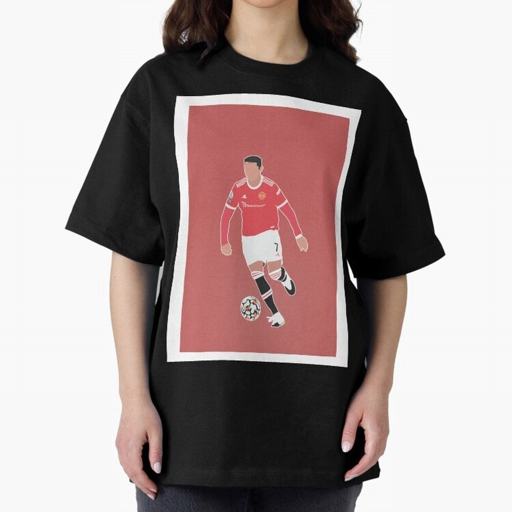 Cristiano Ronaldo 2 Oversized T-Shirt Keep the Match Day Mood of FIFA World Cup 2026 Group Stage for Fans of Messi and France, Bringing Sports Nostalgia, International Competition, Famous Players and Unforgettable Victories; Created for Match Day