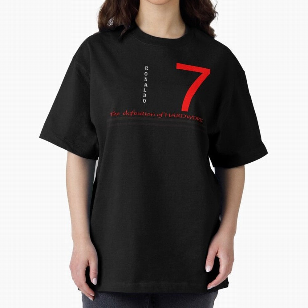 Christiano Ronaldo T-shirts Oversized T-Shirt Share Global Football Passion for FIFA World Cup 2026 Group Stage, Driven by CR7 and Messi, Argentina and Brazil, Soccer Culture, Superstar Moments, National Team Dreams and Competitive Fire; Created