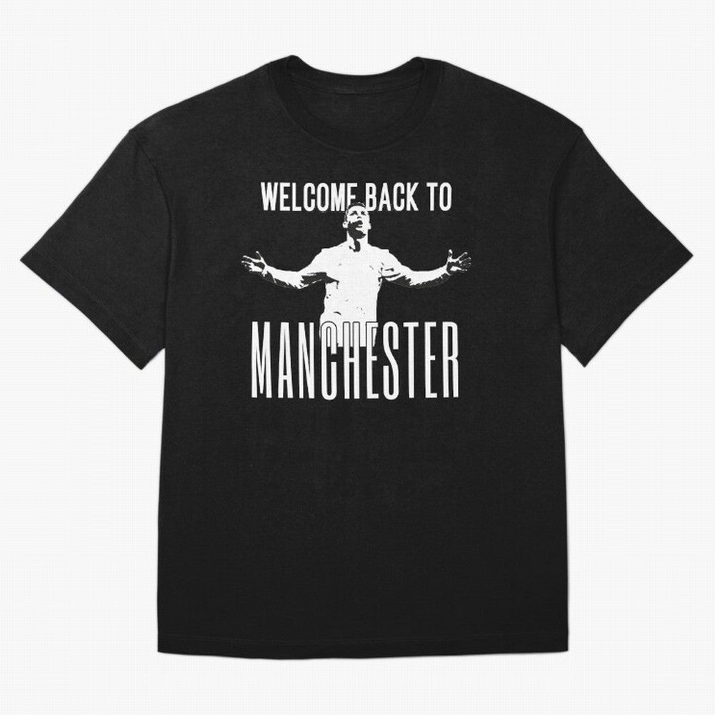 Welcome back to Manchester Ronaldo Oversized T-Shirt Show Love for Legendary Goals in FIFA World Cup 2026 USA Canada Mexico for Fans of Messi, Neymar and Mbappe and England, Bringing Stadium Chants, National Pride, Trophy Dreams and Unforgettable