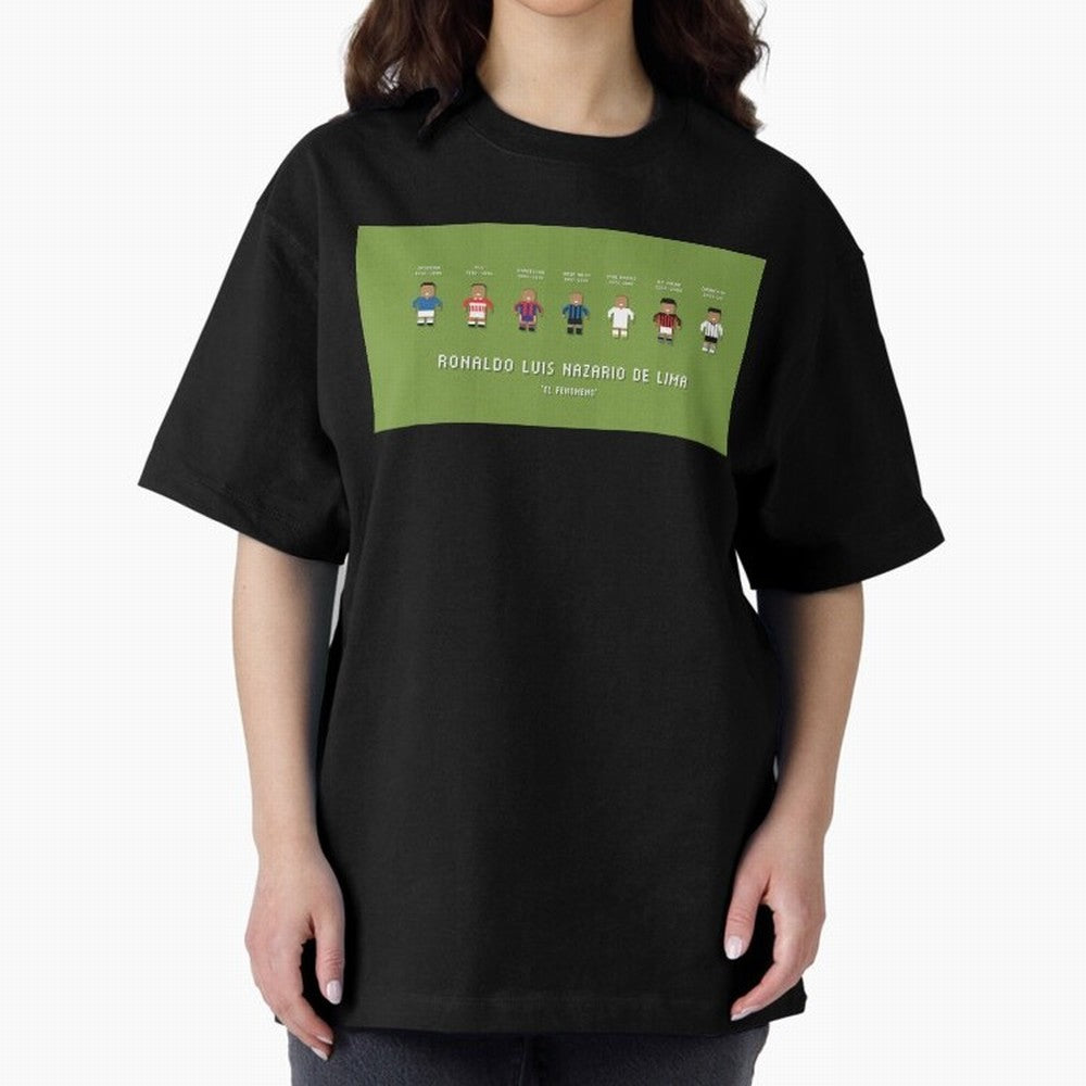 Ronaldo R9 Clubs Oversized T-Shirt Feel FIFA World Cup 2026 Spirit, Featuring England and Germany, Haaland, Championship Spirit, Famous Goals, Roaring Crowds and International Football Unity; Great for Supporters Who Love Legendary Players,