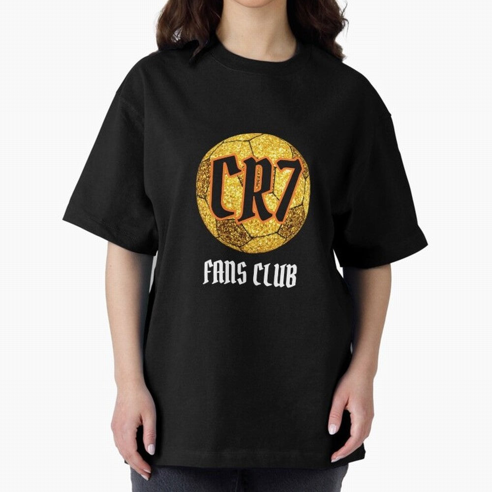 CR7 BLK 2 Oversized T-Shirt Join Supporters Worldwide for Match Day Hype around FIFA World Cup 2026, Neymar, Argentina and Brazil, Football Festival Excitement, Trophy Ambitions, Country Rivalries and Star Player Buzz; Ideal for Football Dads,