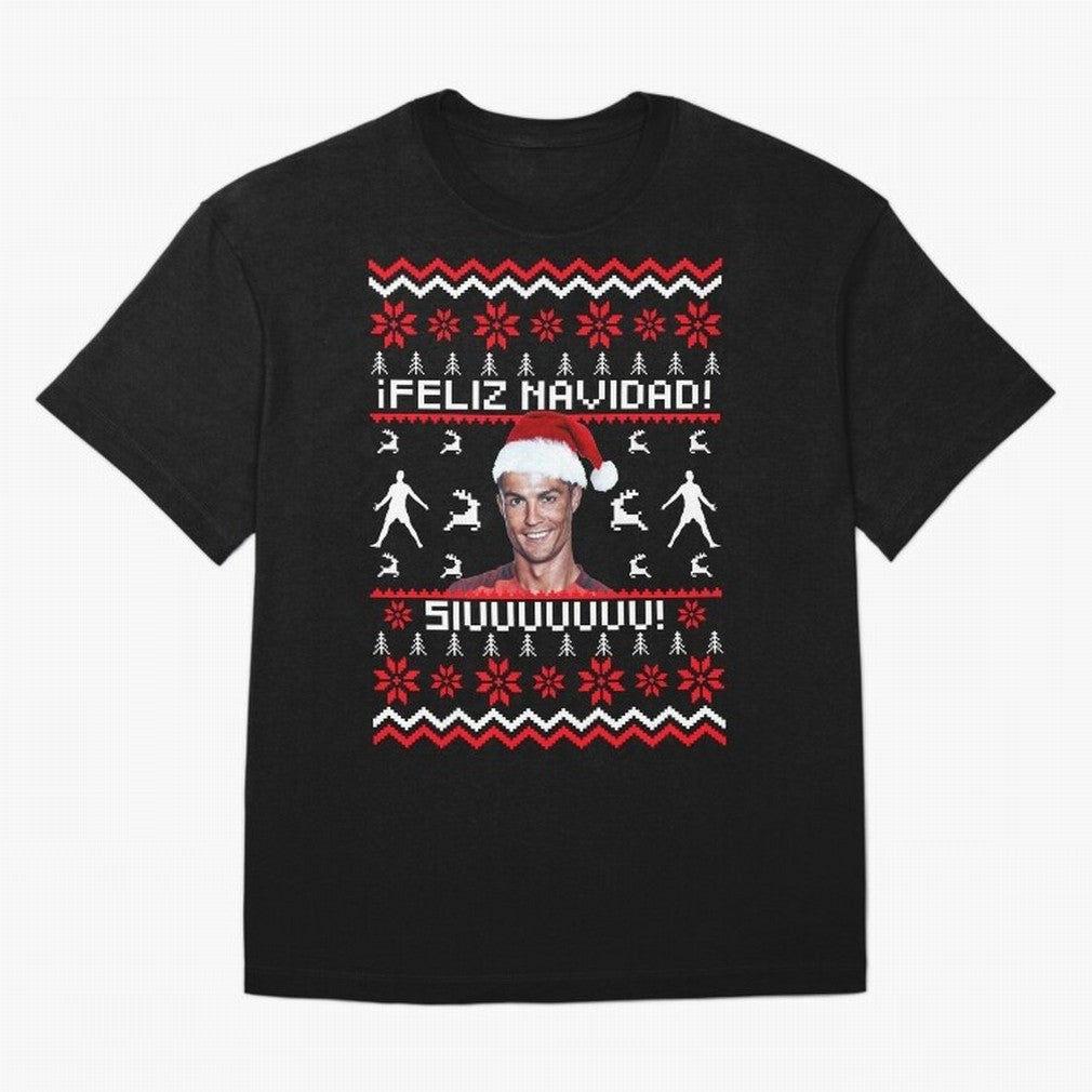 Cristiano Ronaldo El Bicho SIUU Ugly Sweater Oversized T-Shirt Join Supporters Worldwide for FIFA World Cup 2026 Spirit, Celebrating Argentina, Cristiano Ronaldo, Haaland and CR7, Vintage Soccer Flavor, Modern Football Stars, National Flags and