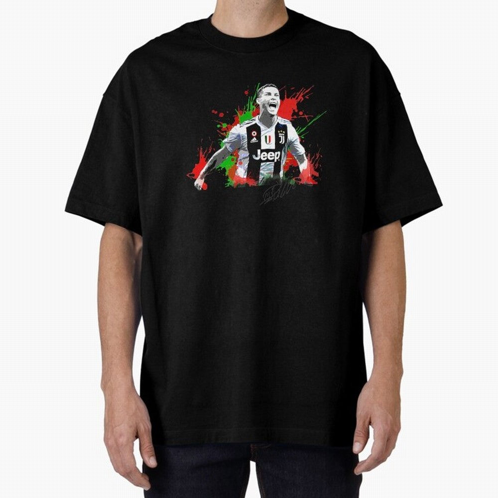 Cristiano Ronaldo Fan Oversized T-Shirt Stand Out with Spirit from FIFA World Cup 2026 USA Canada Mexico for Fans of Mbappe and Neymar and England, France and Netherlands, Bringing Match Day Excitement, Supporter Culture, Golden Goals and Global