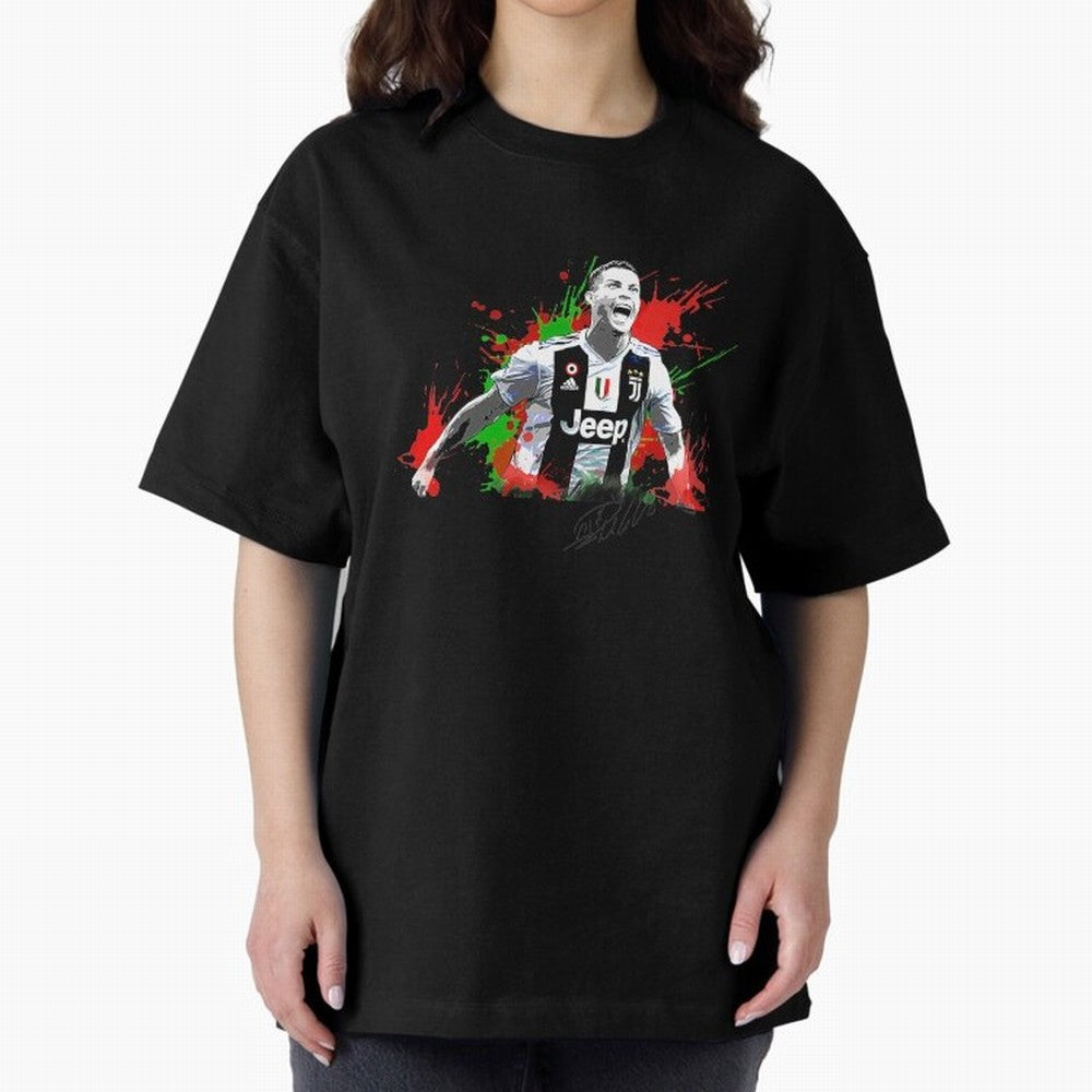 Cristiano Ronaldo Fan Oversized T-Shirt Stand Out with Spirit from FIFA World Cup 2026 USA Canada Mexico for Fans of Mbappe and Neymar and England, France and Netherlands, Bringing Match Day Excitement, Supporter Culture, Golden Goals and Global
