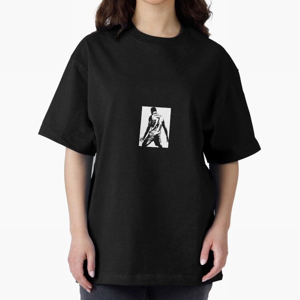 Ronaldo sticker Oversized T-Shirt Make Every Match About FIFA World Cup 2026 Filled with CR7 and Messi, Argentina and Brazil Energy, Stadium Chants, National Pride, Trophy Dreams and Unforgettable Football Memories; Ideal for Football Dads,
