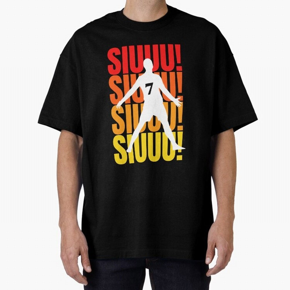 Christiano Ronaldo Siuuu Oversized T-Shirt Celebrate Rivalries and Pride in FIFA World Cup 2026 Group Stage for Fans of CR7 and Messi and Portugal, Spain and Germany, Bringing Football History, Final Match Energy, Crowd Noise and Once in a Lifetime