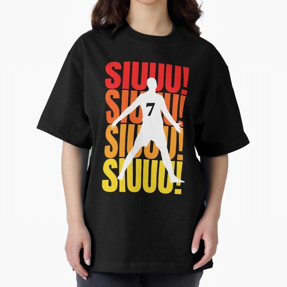 Christiano Ronaldo Siuuu Oversized T-Shirt Celebrate Rivalries and Pride in FIFA World Cup 2026 Group Stage for Fans of CR7 and Messi and Portugal, Spain and Germany, Bringing Football History, Final Match Energy, Crowd Noise and Once in a Lifetime