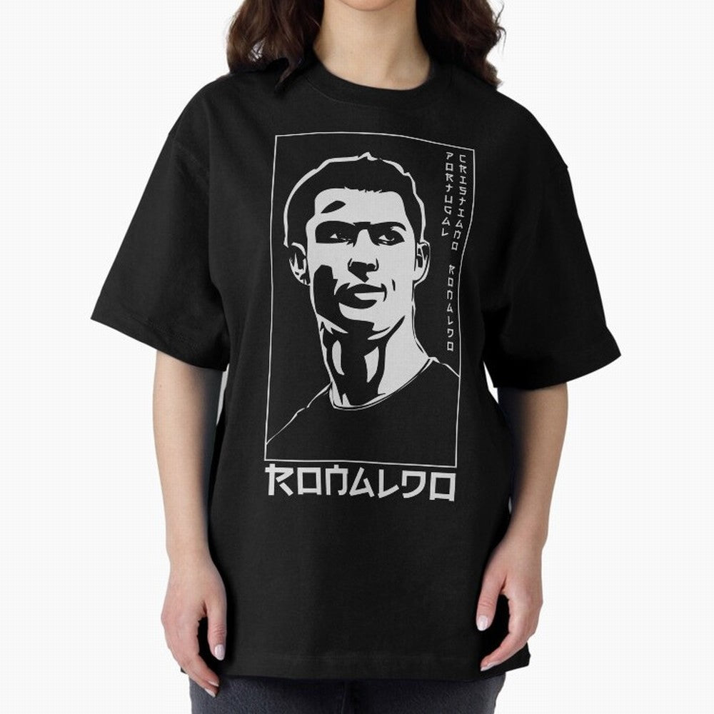 Ronaldo Japanese Style Portrait art illustration Oversized T-Shirt Make Your Look Match FIFA World Cup 2026 Group Stage Spirit, Celebrating Spain, CR7, Game Day Rituals, Football Legends, Country Pride and the Road to the Final; Perfect for People