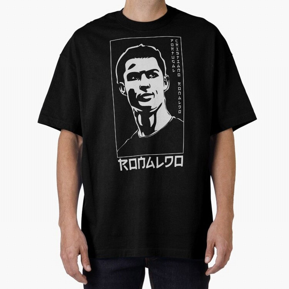 Ronaldo Japanese Style Portrait art illustration Oversized T-Shirt Make Your Look Match FIFA World Cup 2026 Group Stage Spirit, Celebrating Spain, CR7, Game Day Rituals, Football Legends, Country Pride and the Road to the Final; Perfect for People