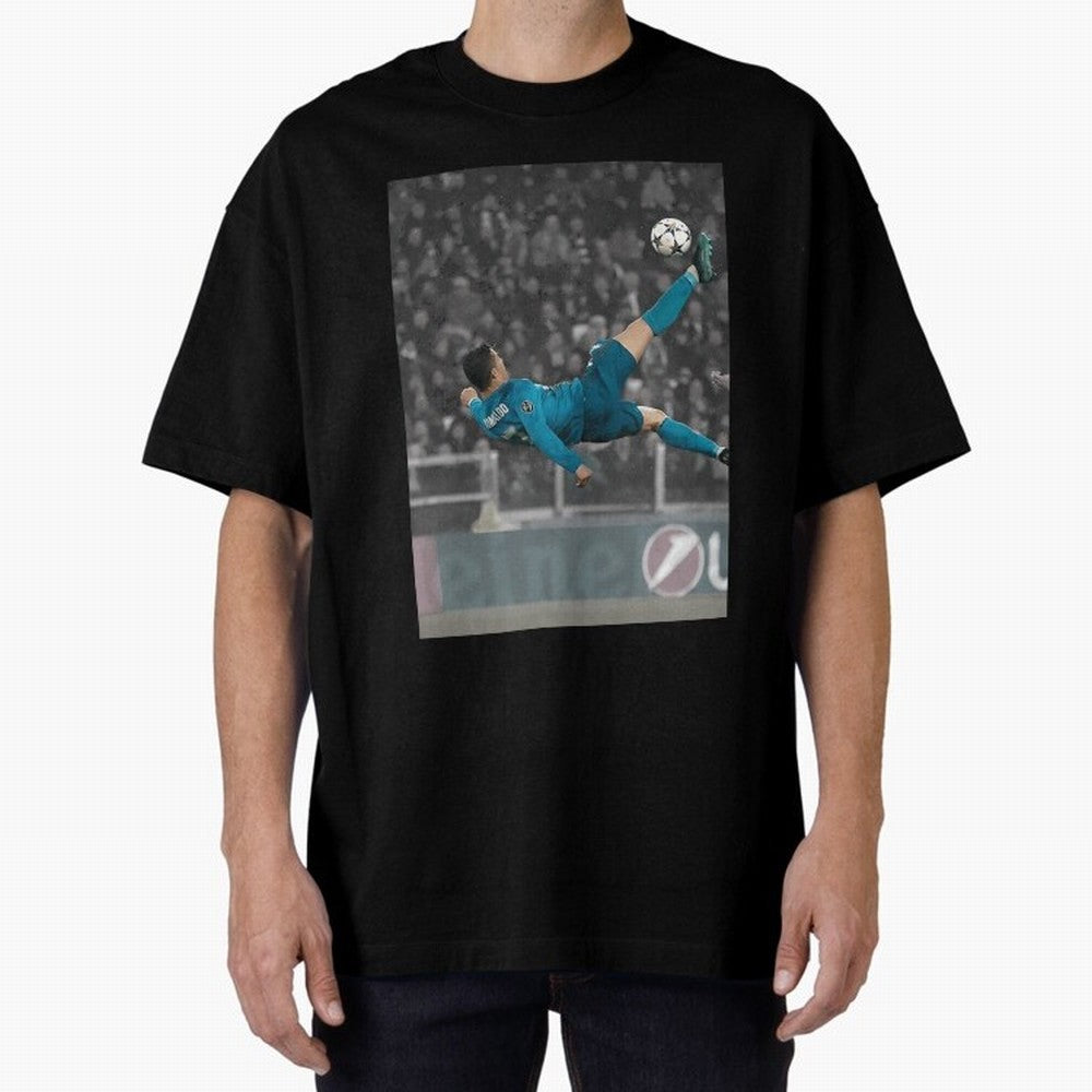 C Ronaldo Poster	 Oversized T-Shirt Support Iconic Players in Match Day Hype around FIFA World Cup 2026 Group Stage, Mbappe, Argentina, Classic Soccer Heritage, Championship Pressure, Fan Loyalty and International Pride; Perfect for Supporters Who