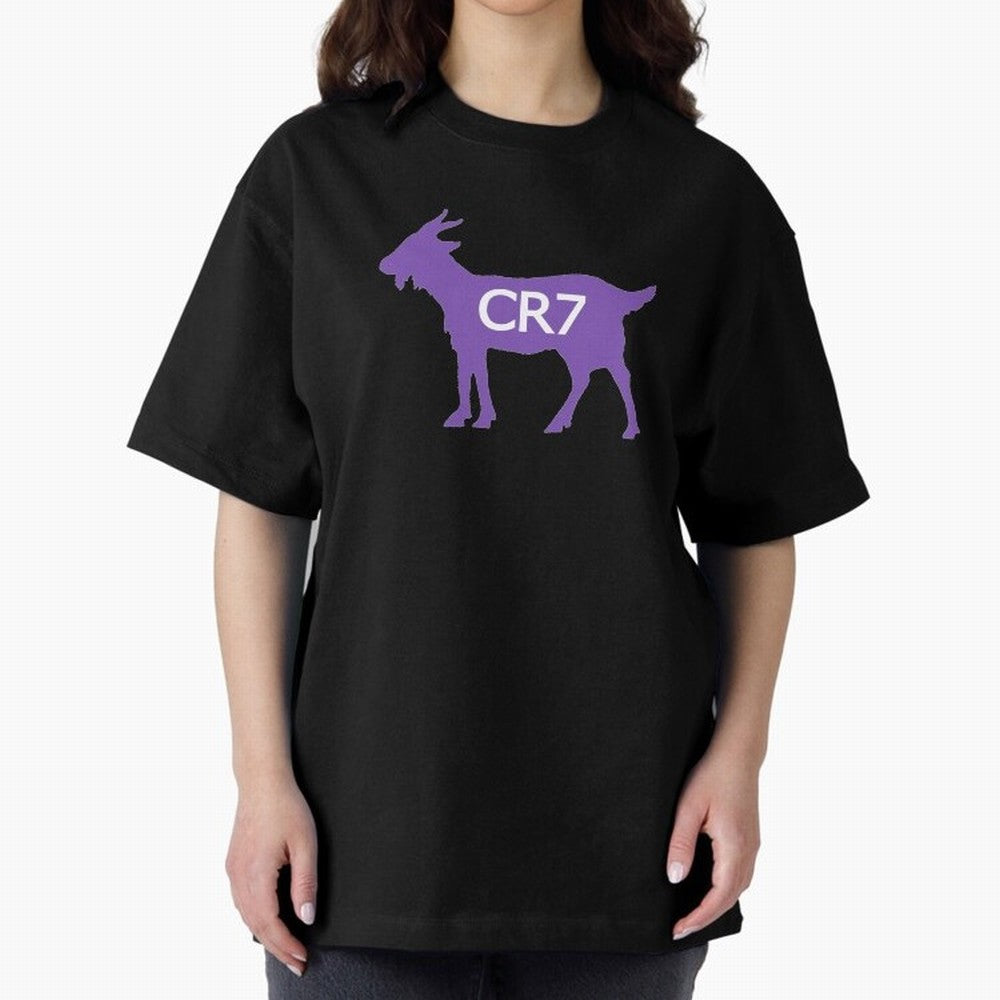 CR7 GOAT Purple Oversized T-Shirt Show Your Stadium Side during FIFA World Cup 2026 Group Stage for Fans of Messi and Argentina, France and Brazil, Bringing Champion Mindset, Group Stage Buzz, Knockout Tension and Passionate Fan Culture; Great for