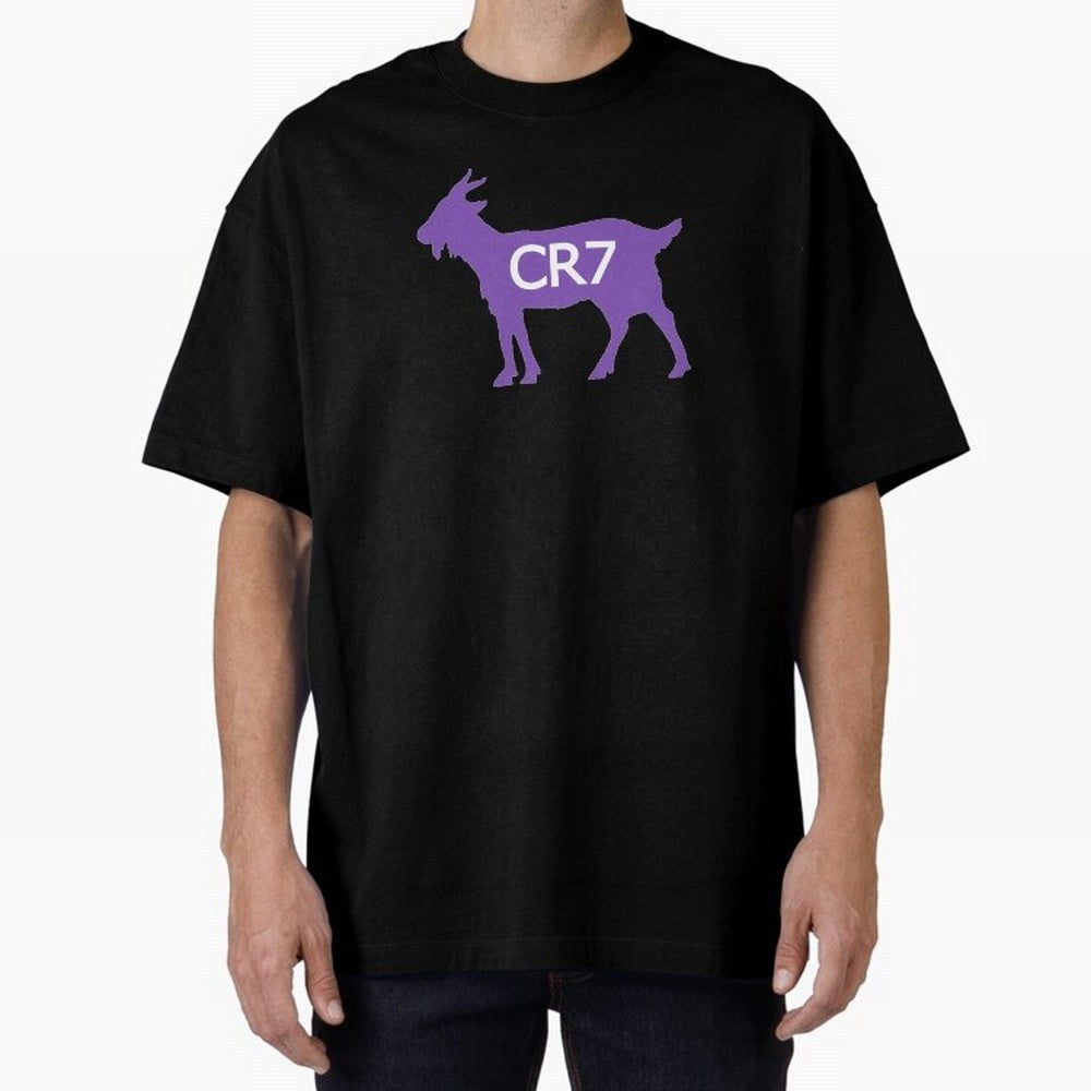 CR7 GOAT Purple Oversized T-Shirt Show Your Stadium Side during FIFA World Cup 2026 Group Stage for Fans of Messi and Argentina, France and Brazil, Bringing Champion Mindset, Group Stage Buzz, Knockout Tension and Passionate Fan Culture; Great for
