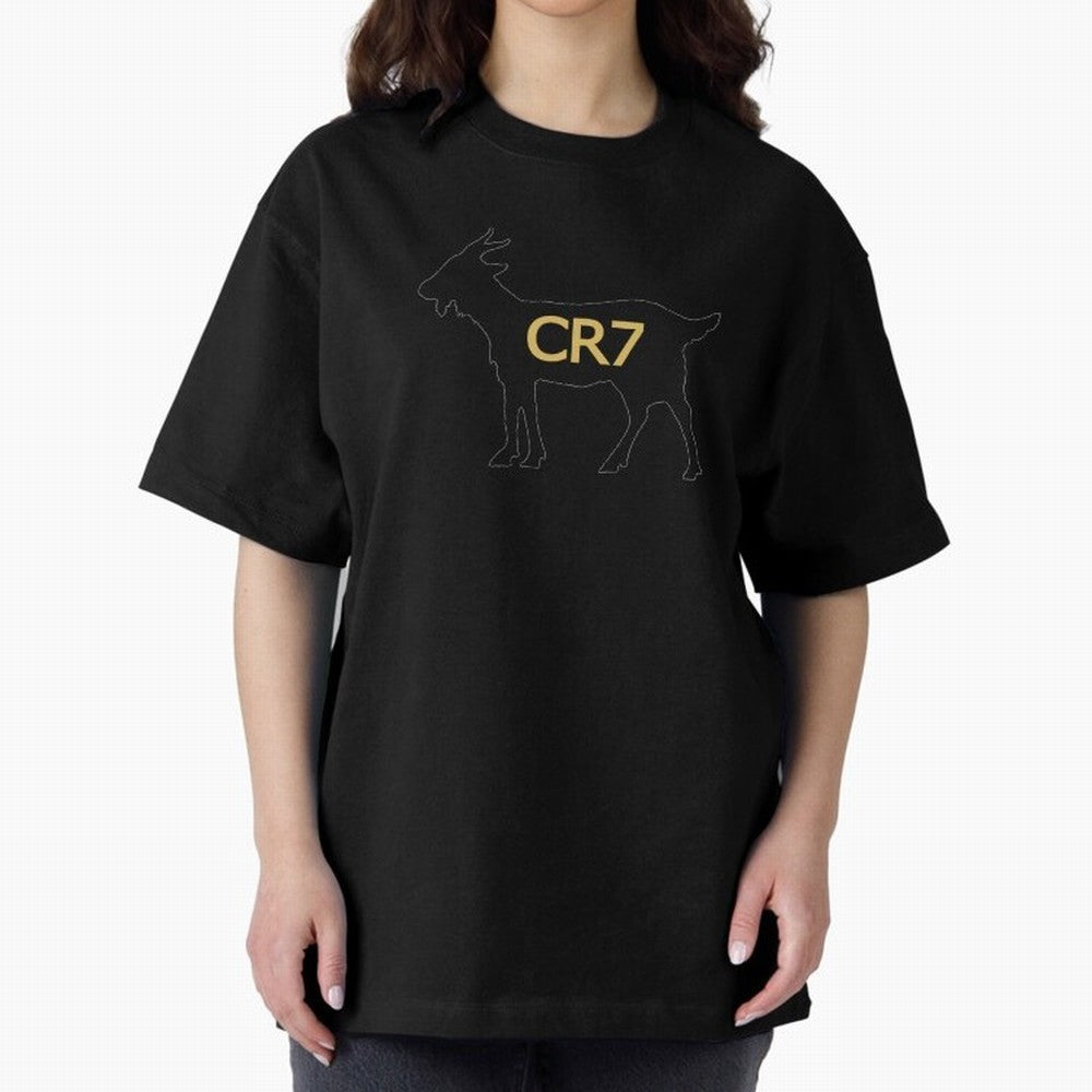 CR7 GOAT Alt Gold Oversized T-Shirt Stand with FIFA World Cup 2026 Group Stage Made for CR7, Brazil, Portugal and Argentina Energy, Football Passion, Legendary Performances, Festival Vibes and Supporter Community; Great for Supporters Who Love