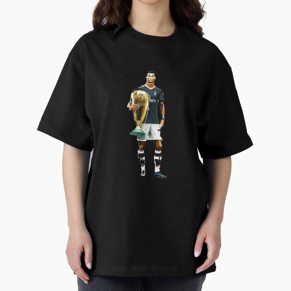 Cristiano Ronaldo CR7 Game Time Pixel Artwork Futbol Soccer Oversized T-Shirt Celebrate the Magic of the FIFA World Cup 2026 Group Stage Journey through Messi and Cristiano Ronaldo Highlights, Argentina, France and Brazil Pride, Championship