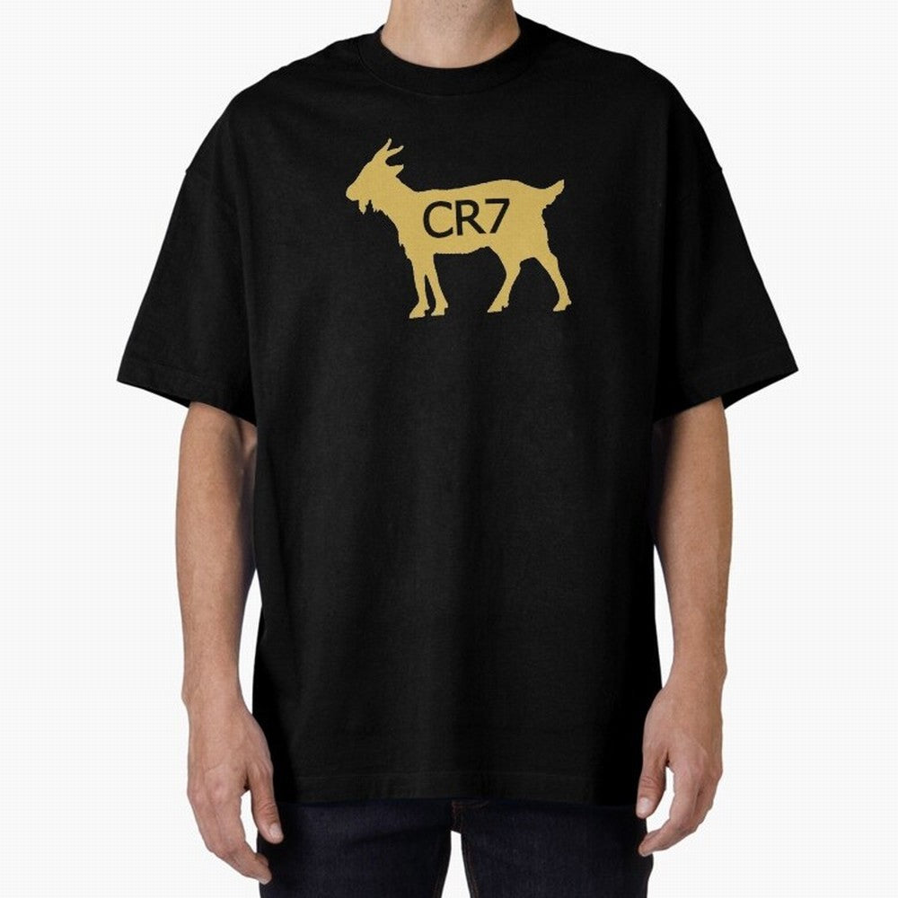 CR7 GOAT Gold Oversized T-Shirt Keep the Legacy of Match Day Hype around FIFA World Cup 2026 Group Stage, Cristiano Ronaldo, France, Retro Football Energy, Iconic Rivalries, Trophy Chase Drama and Stadium Atmosphere; Perfect for People Who Love