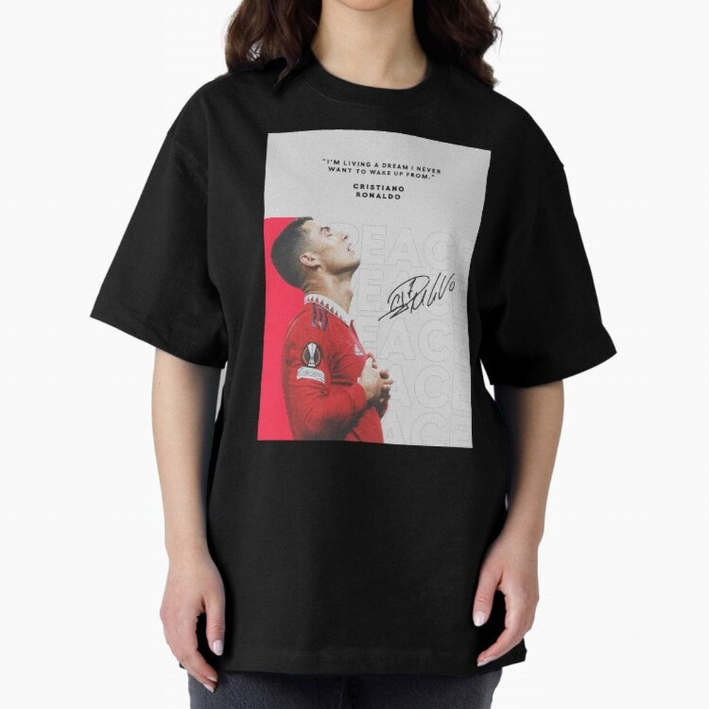 PEACE OF MIND Oversized T-Shirt Show Up for the Glory of Match Day Hype around FIFA World Cup 2026 Group Stage, Haaland and Mbappe, Brazil, Championship Spirit, Famous Goals, Roaring Crowds and International Football Unity; Ideal for Fans Who