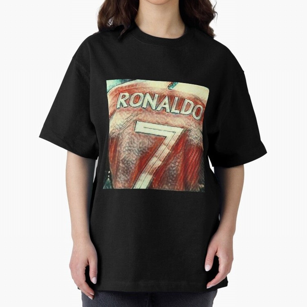 CR7 Oversized T-Shirt Follow the Final Road of Match Day Hype around FIFA World Cup 2026, Haaland, Argentina, France and Brazil, Football Passion, Legendary Performances, Festival Vibes and Supporter Community; Great for Watch Parties, Sports Bars,