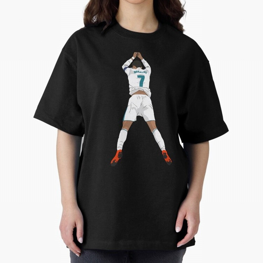 Cristiano Ronaldo Iconic Celebration Oversized T-Shirt Remember Iconic Moments from Global Football Passion for FIFA World Cup 2026, Filled with Messi, Neymar and Mbappe, Germany, Global Supporter Spirit, Legendary Goals, National Colors and