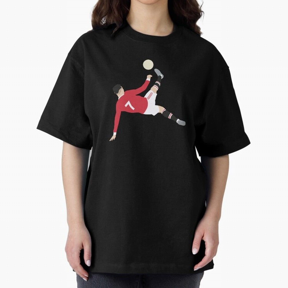 Cristiano Ronaldo Bicycle Kick MUFC Oversized T-Shirt Bring International Match Energy to Match Day Hype around FIFA World Cup 2026 Group Stage, Haaland, Argentina and Brazil, Supporter Pride, Iconic Celebrations, Legendary Names and Global Match