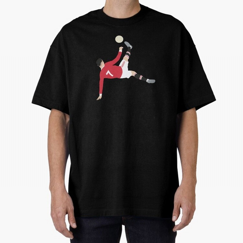 Cristiano Ronaldo Bicycle Kick MUFC Oversized T-Shirt Bring International Match Energy to Match Day Hype around FIFA World Cup 2026 Group Stage, Haaland, Argentina and Brazil, Supporter Pride, Iconic Celebrations, Legendary Names and Global Match