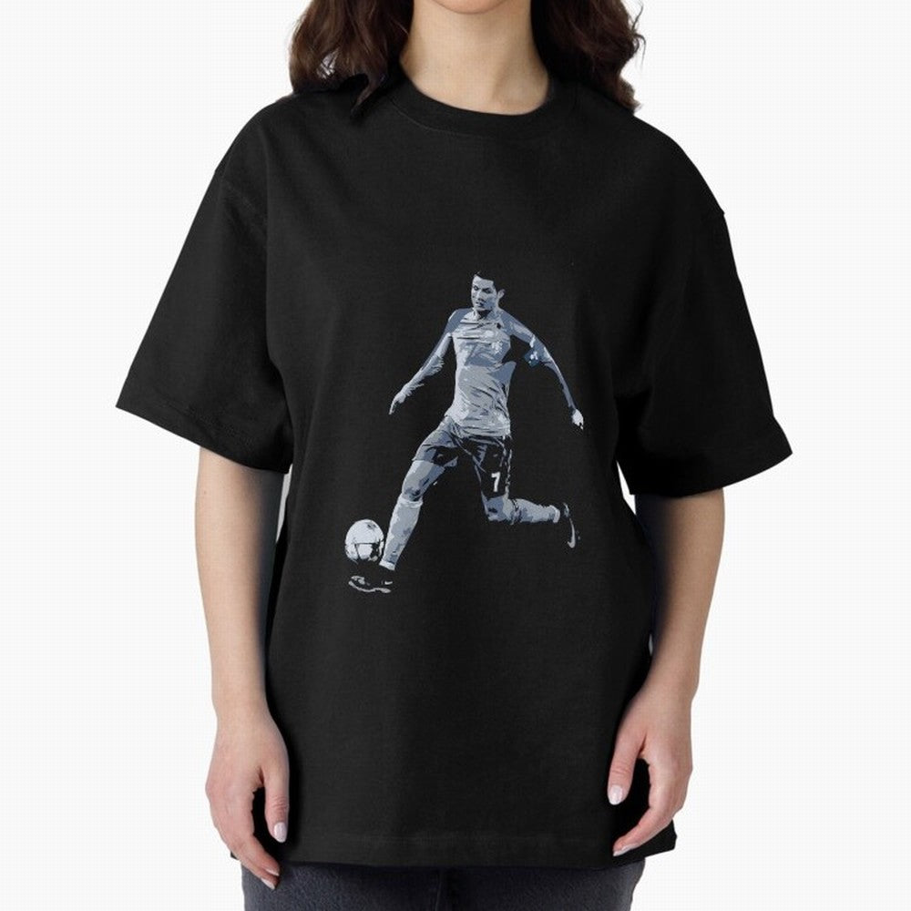 Soccer Football Art, Cristiano Ronaldo Oversized T-Shirt Experience the Global Stage of FIFA World Cup 2026 Group Stage Spirit, Capturing Germany, Cristiano Ronaldo, Worldwide Fan Energy, Dramatic Goals, Stadium Lights and Championship