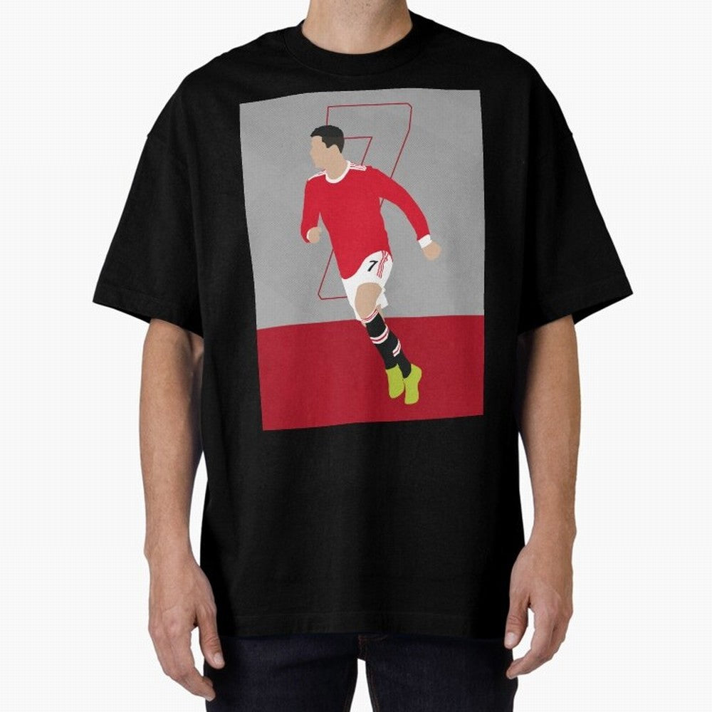 Cristiano Ronaldo 2021/22 Illustration Oversized T-Shirt Show Your Tournament Heart for FIFA World Cup 2026 Group Stage for Fans of CR7 and Messi and Portugal, Spain and Germany, Bringing Goal Celebration Energy, Supporter Heritage, Football Icons