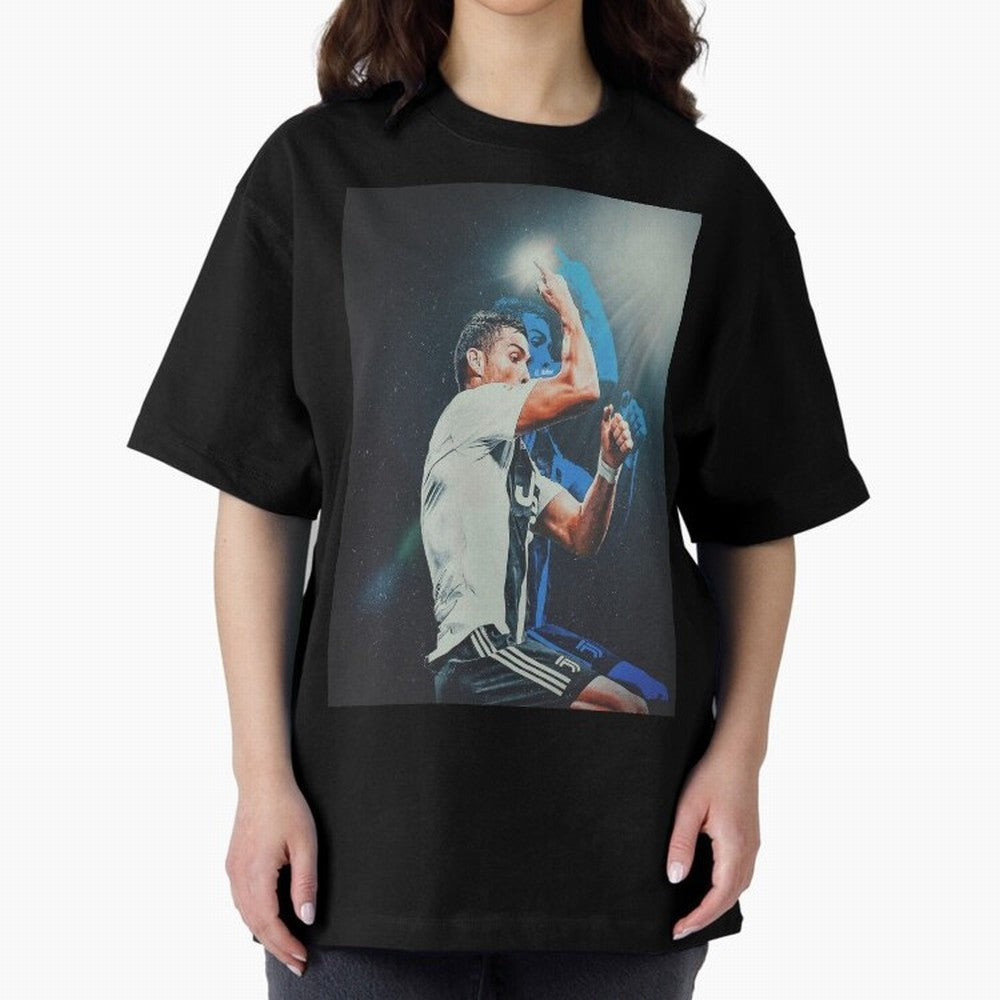 Siiimmmmm Oversized T-Shirt Celebrate Fan Culture around Match Day Hype around FIFA World Cup 2026 Group Stage, Messi and Cristiano Ronaldo, Netherlands, Championship Spirit, Famous Goals, Roaring Crowds and International Football Unity; Great for