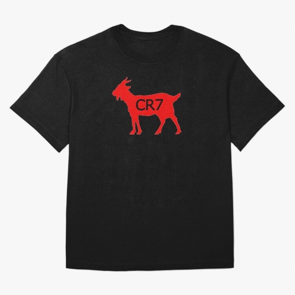 CR7 GOAT Red Oversized T-Shirt Show Love for Legendary Goals in Match Day Hype around FIFA World Cup 2026 Group Stage, Messi and Cristiano Ronaldo, England, France and Netherlands, Sports Nostalgia, International Competition, Famous Players and