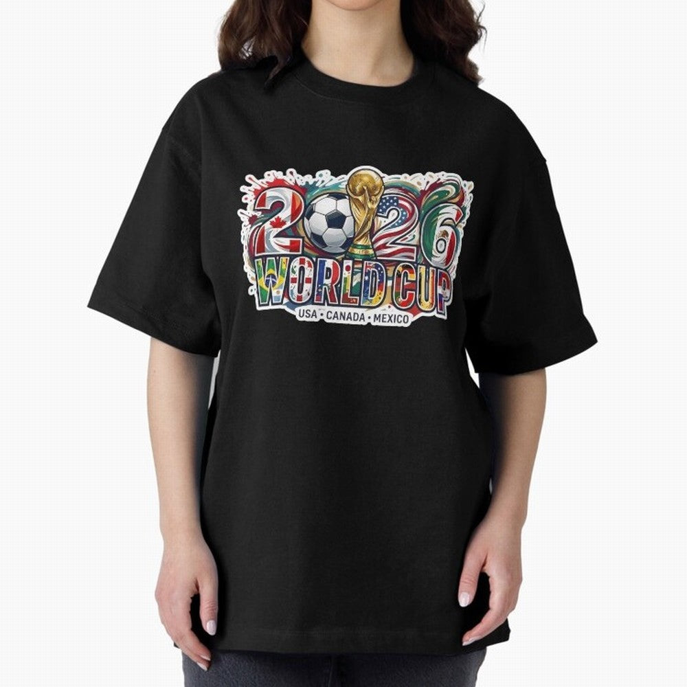 2026 World Cup International Futbol Football Soccer USA Canada Mexico Oversized T-Shirt Celebrate National Team Dreams in FIFA World Cup 2026 for Fans of CR7 and Spain and Netherlands, Bringing Football Passion, Legendary Performances, Festival