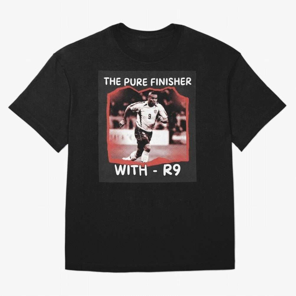 Ronaldo R9 The Pure Finisher Vintage Oversized T-Shirt Fuel Your Fan Pride for Global Football Passion for FIFA World Cup 2026 USA Canada Mexico, Filled with CR7 and Messi, France and Portugal, Sports Nostalgia, International Competition, Famous