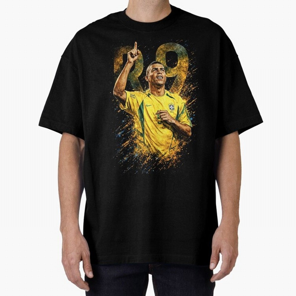 R9 Ronaldo Football Legend Oversized T-Shirt Follow FIFA World Cup 2026 USA Canada Mexico for Fans of Neymar, Haaland and Cristiano Ronaldo and Argentina, Bringing Championship Spirit, Famous Goals, Roaring Crowds and International Football Unity;