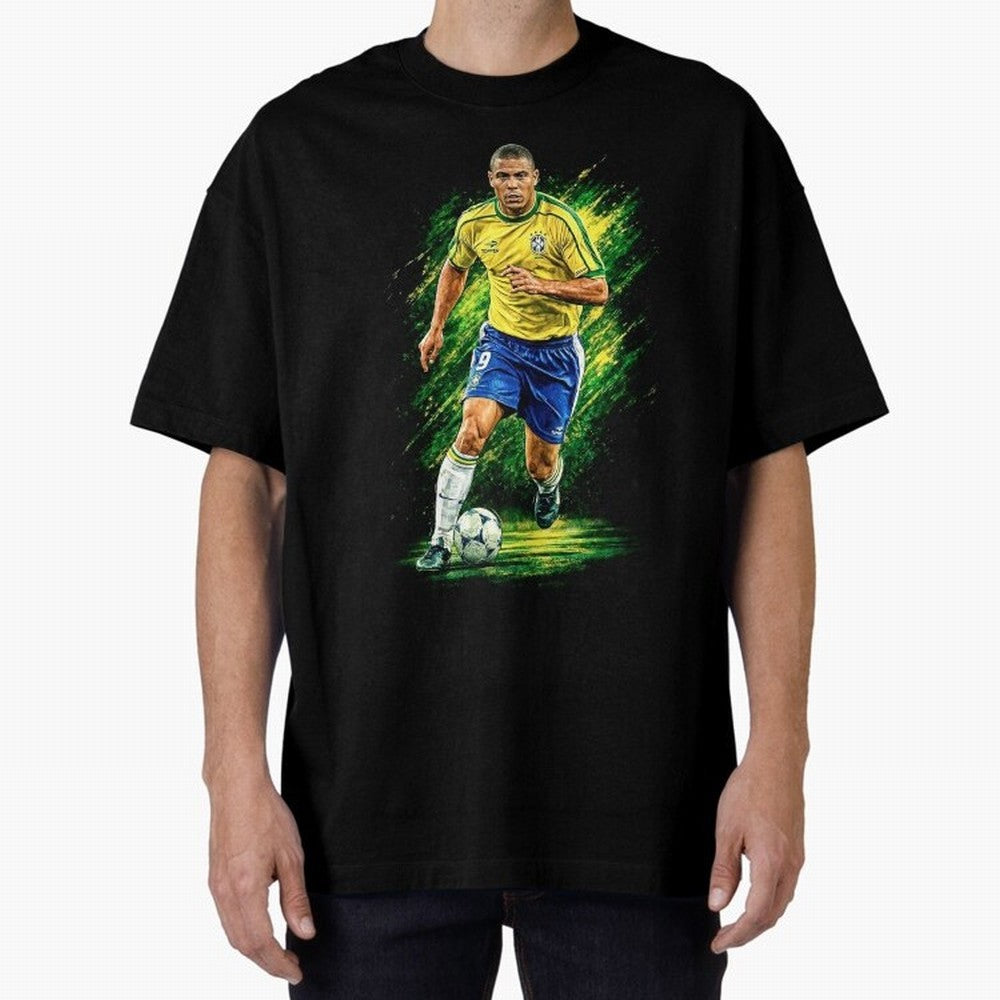 R9 Ronaldo Football Legend Oversized T-Shirt Showcase FIFA World Cup 2026 USA Canada Mexico for Fans of Messi, Neymar and Mbappe and England and Germany, Bringing Soccer Culture, Superstar Moments, National Team Dreams and Competitive Fire; Created