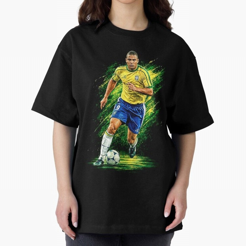 R9 Ronaldo Football Legend Oversized T-Shirt Showcase FIFA World Cup 2026 USA Canada Mexico for Fans of Messi, Neymar and Mbappe and England and Germany, Bringing Soccer Culture, Superstar Moments, National Team Dreams and Competitive Fire; Created
