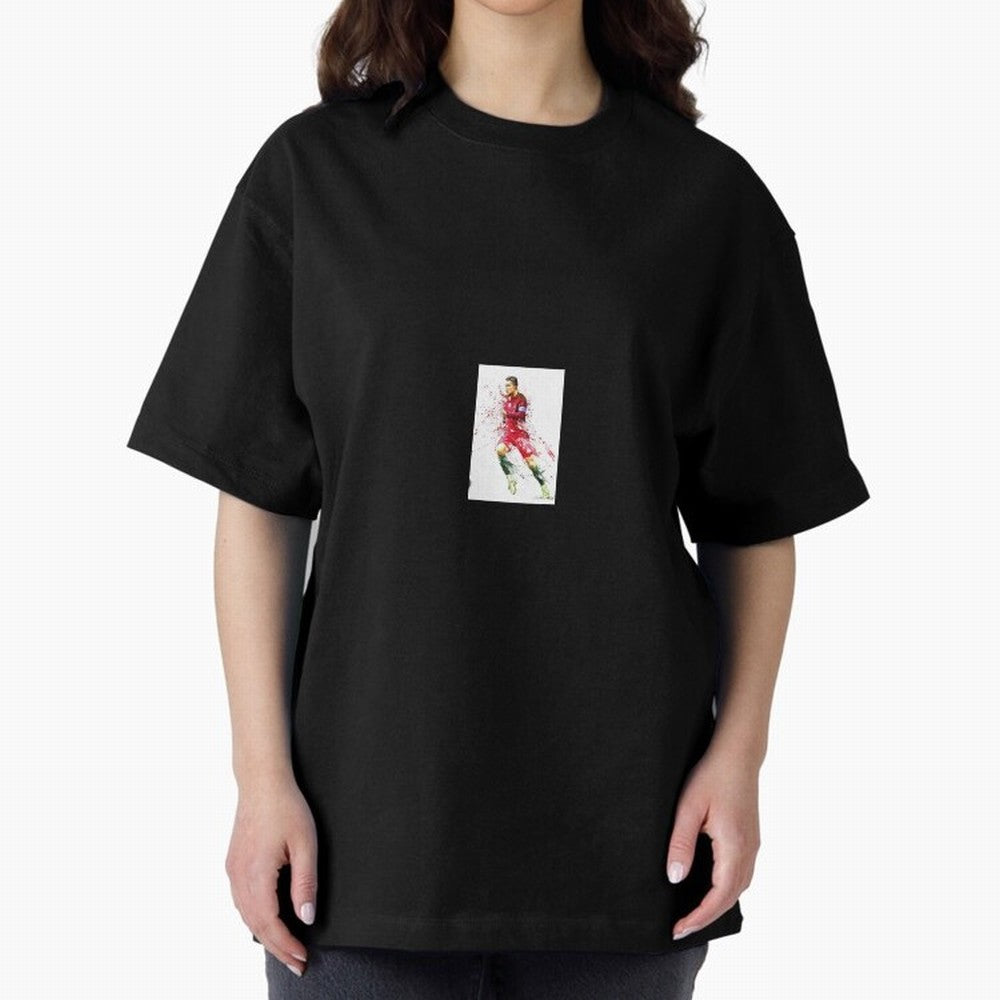 Ronaldo sticker Oversized T-Shirt Bring FIFA World Cup 2026 USA Canada Mexico Spirit, Made for England, Haaland, Vintage Soccer Flavor, Modern Football Stars, National Flags and Final Night Emotion; Made for Collectors Who Enjoy Iconic Players,