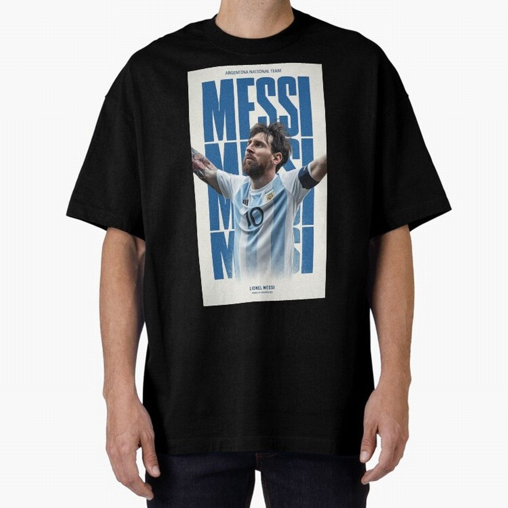 Messi Champion Graphic Oversized T-Shirt Support FIFA World Cup 2026 USA Canada Mexico for Fans of Messi, Neymar and Mbappe and France and Portugal, Bringing Sports Nostalgia, International Competition, Famous Players and Unforgettable Victories;