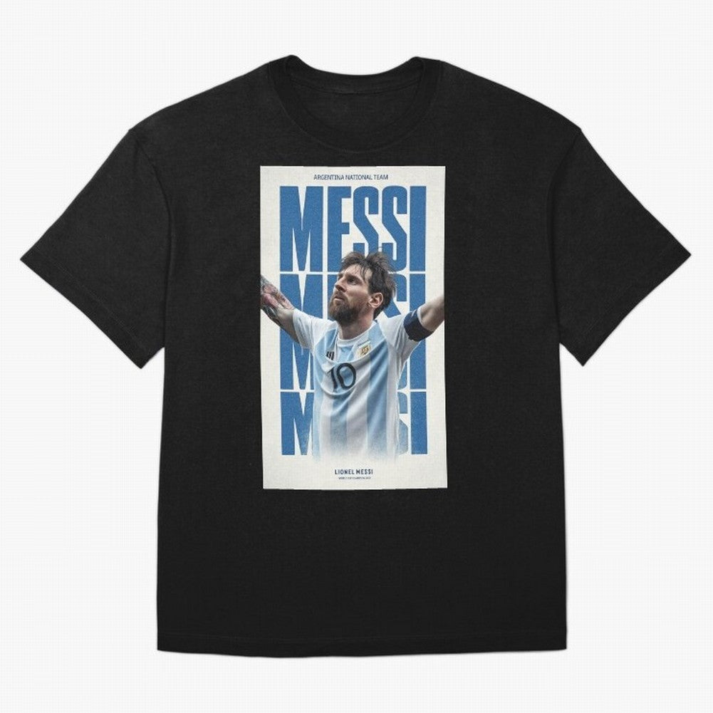 Messi Champion Graphic Oversized T-Shirt Support FIFA World Cup 2026 USA Canada Mexico for Fans of Messi, Neymar and Mbappe and France and Portugal, Bringing Sports Nostalgia, International Competition, Famous Players and Unforgettable Victories;