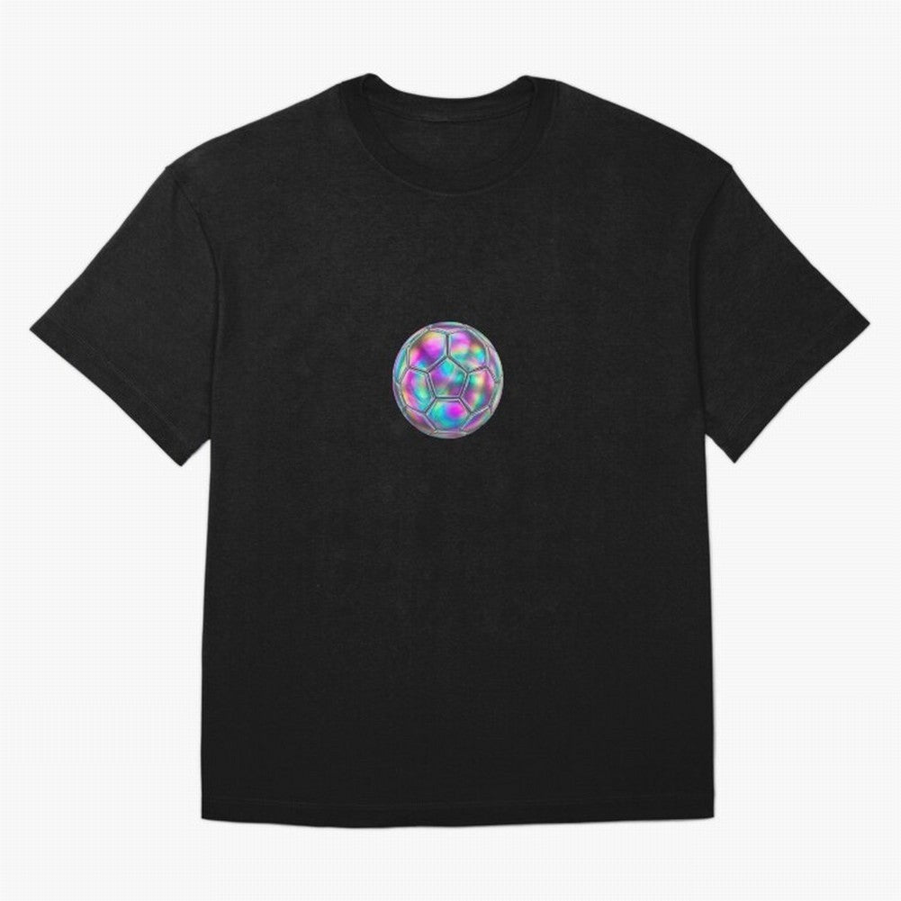 Soccer ball holographic sticker Oversized T-Shirt Represent Fans Who Live for Match Day Hype around FIFA World Cup 2026 Group Stage, Haaland, France, Vintage Soccer Flavor, Modern Football Stars, National Flags and Final Night Emotion; Made for Die