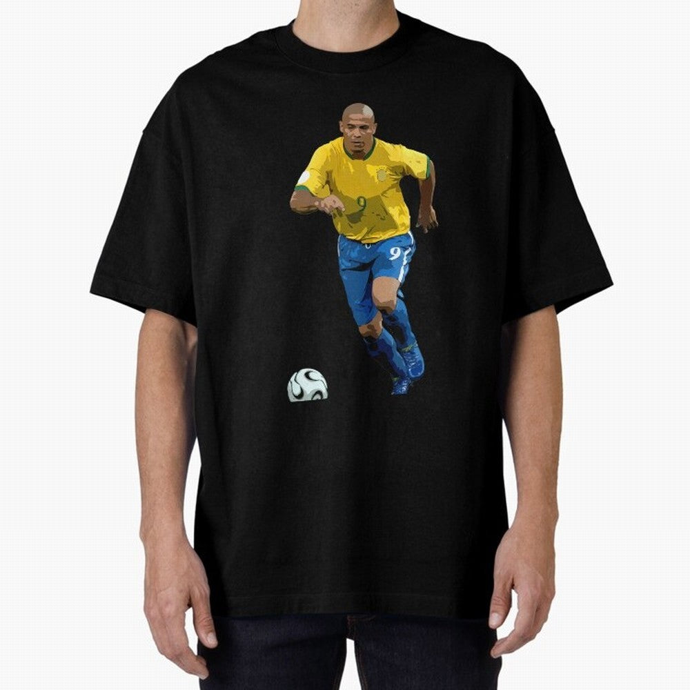 Ronaldo Nazario Oversized T-Shirt Celebrate Fan Culture around Global Football Passion for FIFA World Cup 2026, Centered on Messi, Argentina and Brazil, Global Supporter Spirit, Legendary Goals, National Colors and Tournament Celebration; Great for