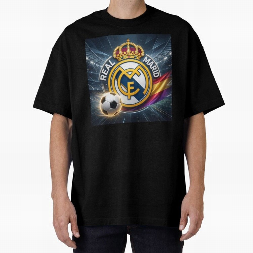 Real Madrid's ball Oversized T-Shirt Bring Supporter Culture to the FIFA World Cup 2026 Journey through Neymar Highlights, France and Portugal Pride, Football Festival Excitement, Trophy Ambitions, Country Rivalries and Star Player Buzz; Great for