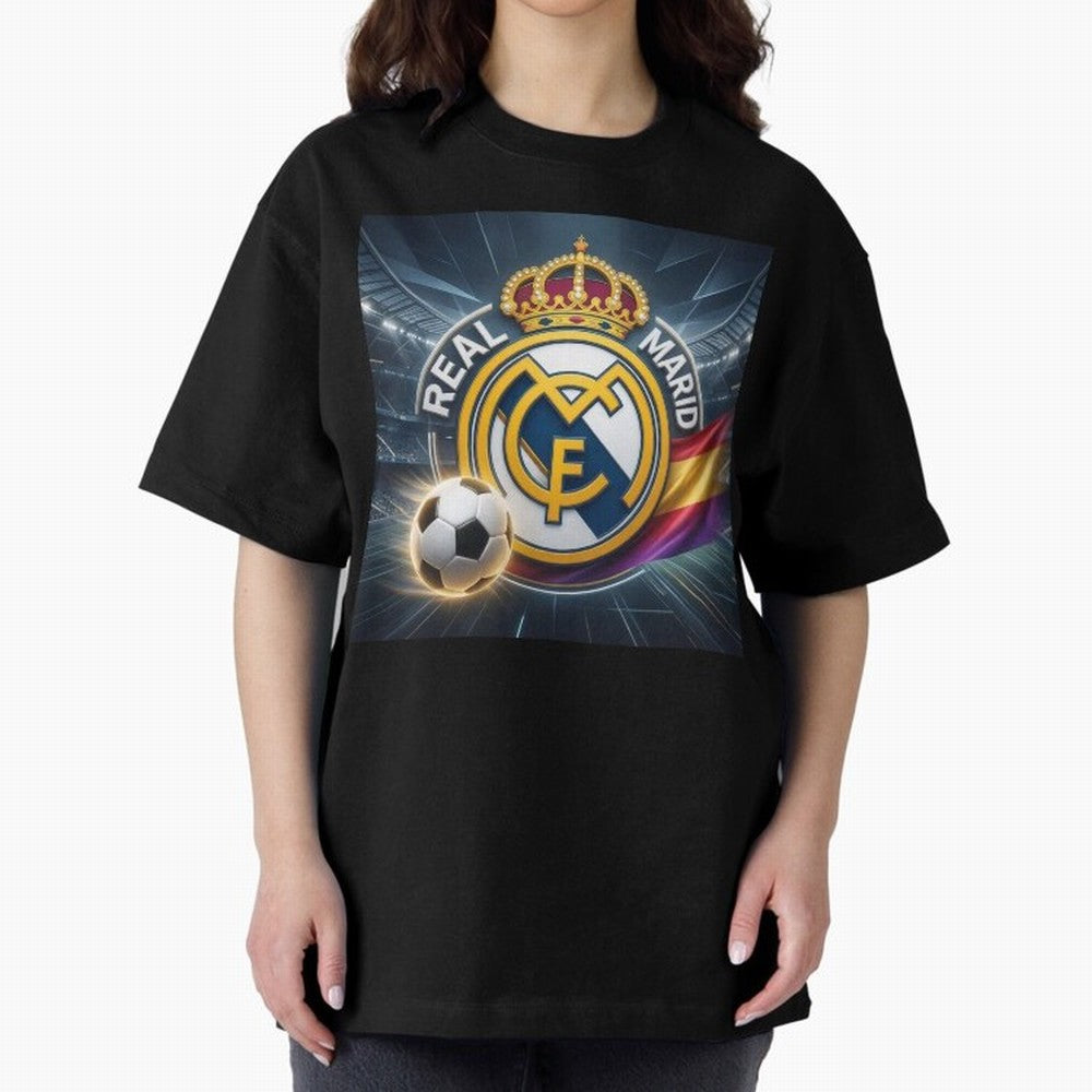 Real Madrid's ball Oversized T-Shirt Bring Supporter Culture to the FIFA World Cup 2026 Journey through Neymar Highlights, France and Portugal Pride, Football Festival Excitement, Trophy Ambitions, Country Rivalries and Star Player Buzz; Great for