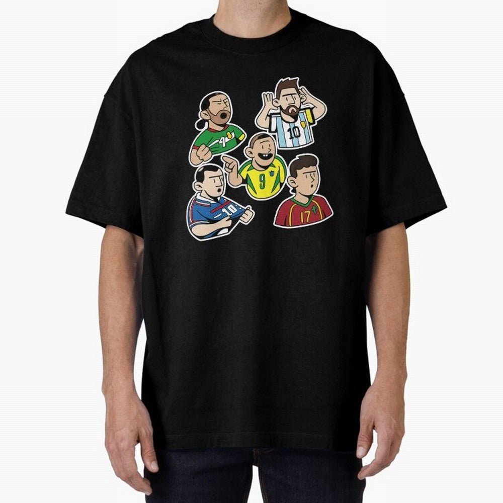 Soccer players Oversized T-Shirt Follow the Final Road of the FIFA World Cup 2026 Journey through Neymar Highlights, Spain Pride, Goal Celebration Energy, Supporter Heritage, Football Icons and Worldwide Tournament Joy; Great for Watch Parties,