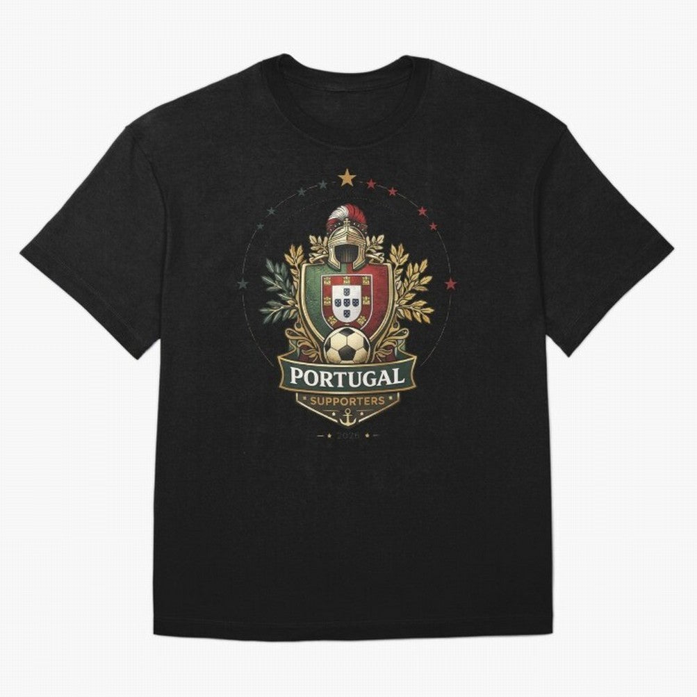 Portugal 2026 Football Crest ¨C Portuguese Soccer Supporters Pride Design Oversized T-Shirt Keep the Match Day Mood of the FIFA World Cup 2026 USA Canada Mexico Journey through CR7 Highlights, England Pride, Classic Soccer Heritage, Championship