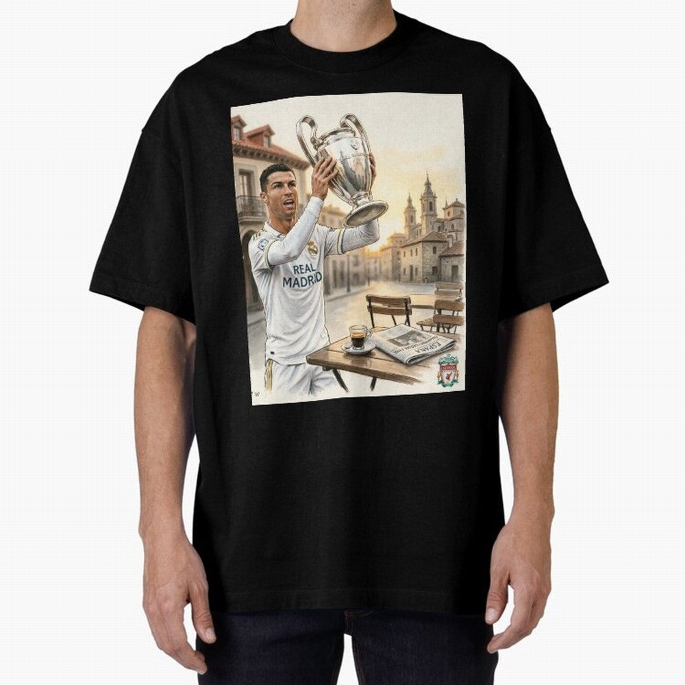 Madrid Oversized T-Shirt Remember Iconic Moments from FIFA World Cup 2026 Group Stage for Fans of Haaland and Mbappe and Spain, Bringing Supporter Pride, Iconic Celebrations, Legendary Names and Global Match Day Energy; Ideal for Passionate Fans