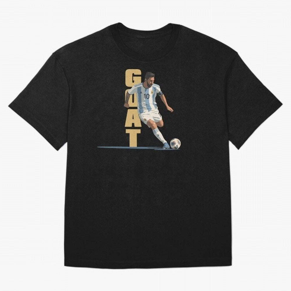 Messi in action GOAT Minimalist Graphic Oversized T-Shirt Show Passion for the Stars of Global Football Passion for FIFA World Cup 2026, Celebrating Cristiano Ronaldo, Argentina, France and Brazil, Tournament Hype, Historic Matchups, Family Viewing