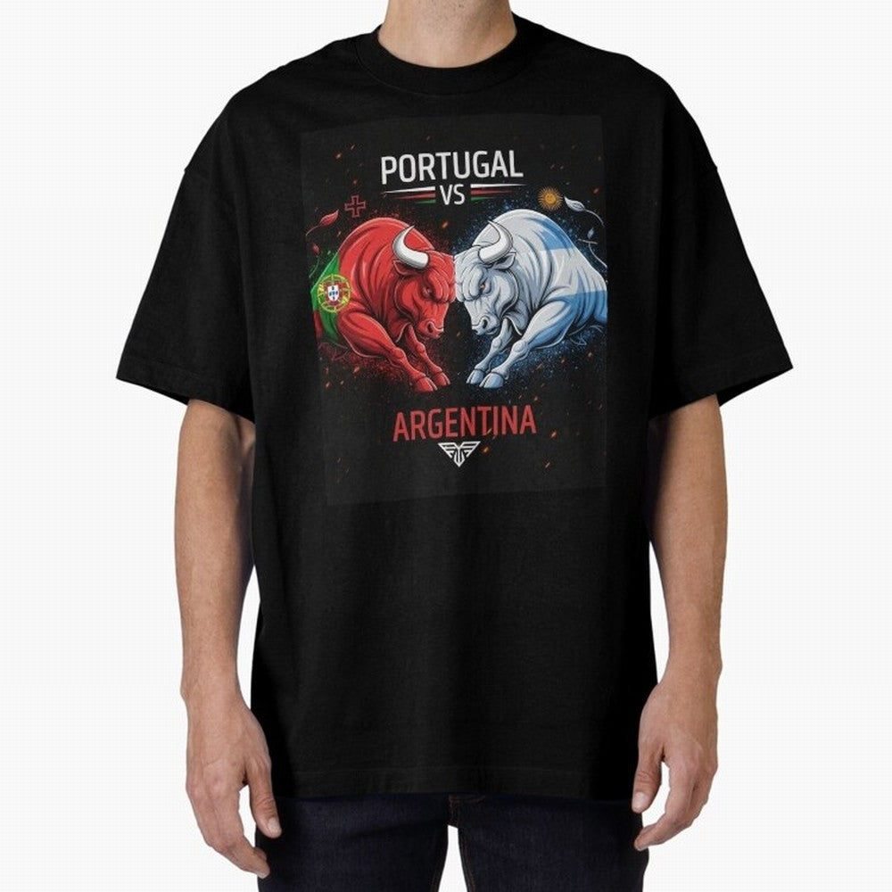 Messi vs Ronaldo Oversized T-Shirt Follow the FIFA World Cup 2026 Journey through Haaland Highlights, Germany Pride, Fan Favorite Moments, National Team Passion, Big Match Drama and Soccer History; Ideal for Passionate Fans Who Love Underdog