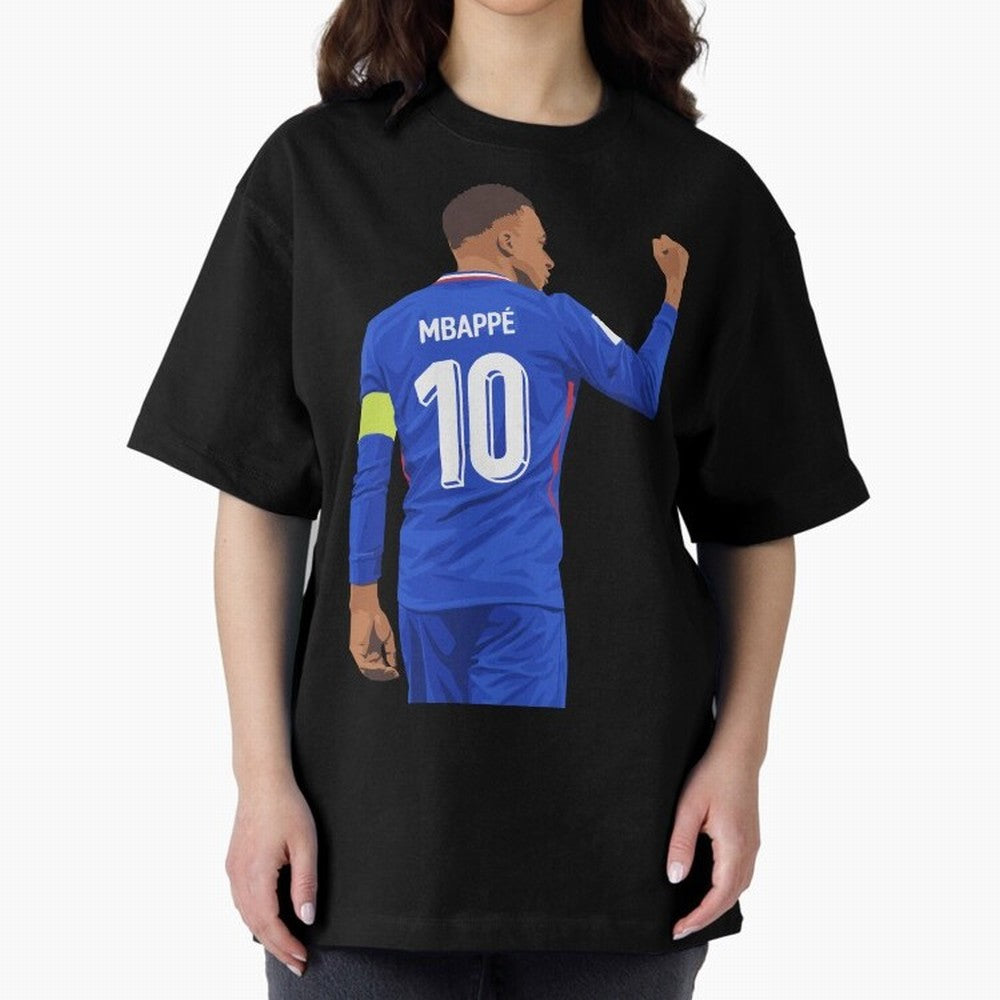 Kylian Mbappe France Oversized T-Shirt Join Global Football Passion for FIFA World Cup 2026 USA Canada Mexico, Centered on CR7 and Messi, Portugal, Sports Nostalgia, International Competition, Famous Players and Unforgettable Victories; Created for