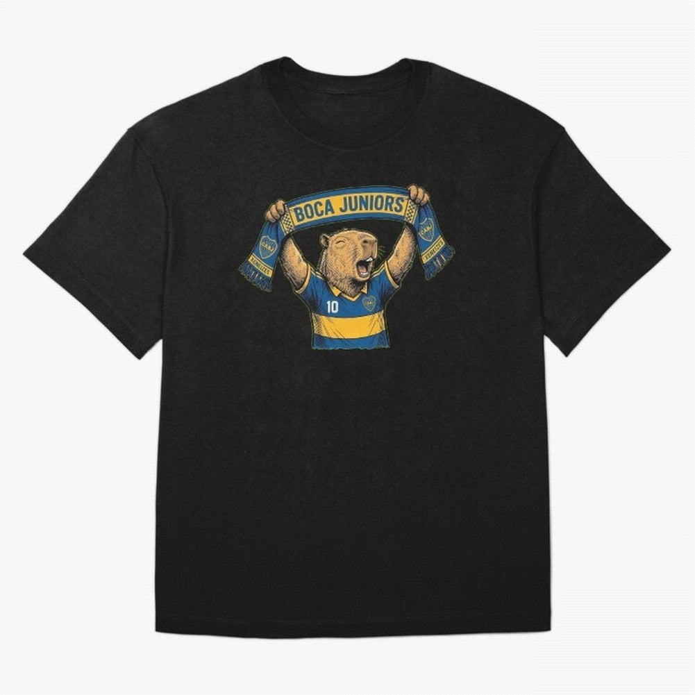 Capybara Boca Juniors Fan ¨C Funny Soccer Sticker Oversized T-Shirt Carry the Dream of FIFA World Cup 2026 USA Canada Mexico Driven by Neymar, Brazil Energy, Soccer Culture, Superstar Moments, National Team Dreams and Competitive Fire; Ideal for