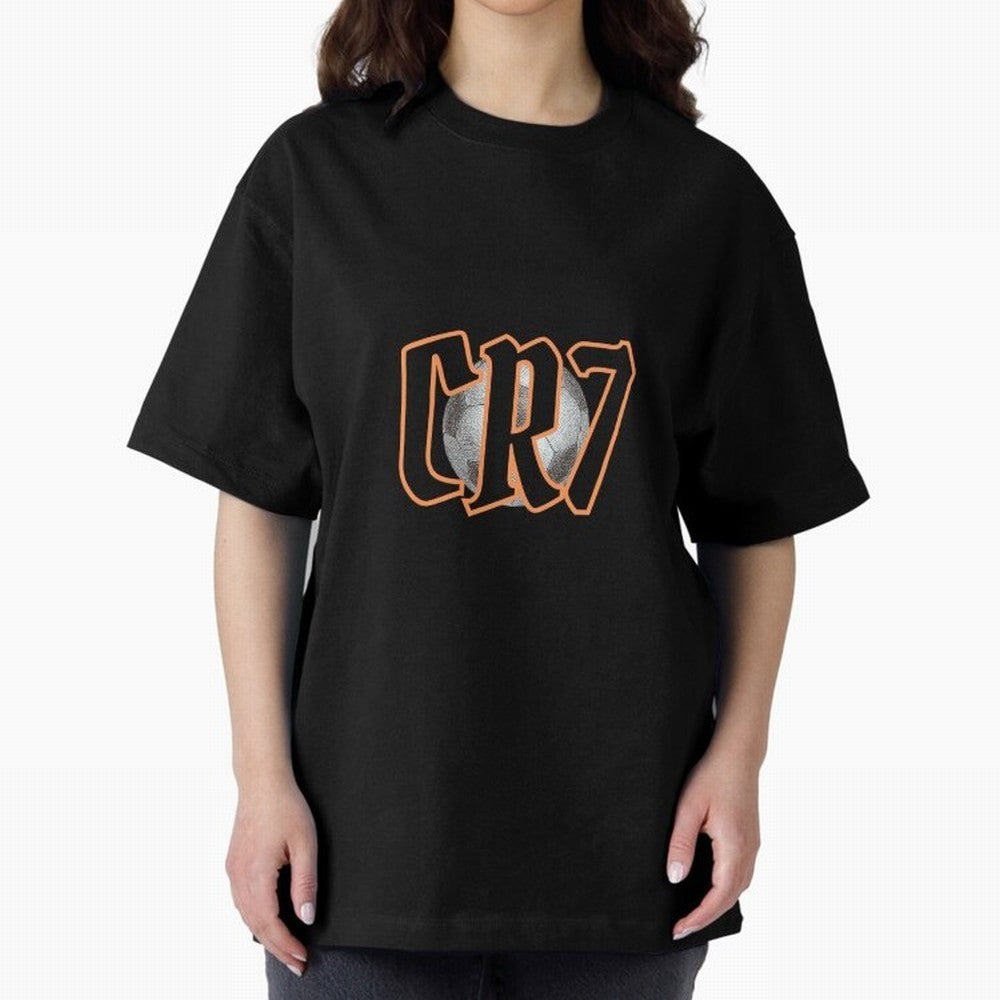 CR7 BLACK Oversized T-Shirt Cheer through Every Moment of Global Football Passion for FIFA World Cup 2026, Inspired by Mbappe, Spain, Football Festival Excitement, Trophy Ambitions, Country Rivalries and Star Player Buzz; Perfect for Fans,