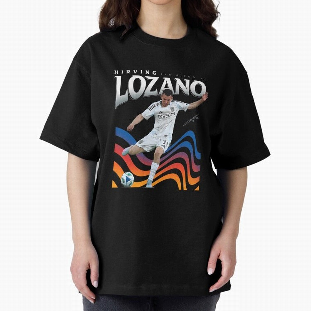 Hirving Lozano San Diego Oversized T-Shirt Join Global Football Passion for FIFA World Cup 2026 Group Stage, Made for Messi, England, France and Netherlands, Stadium Chants, National Pride, Trophy Dreams and Unforgettable Football Memories; Made